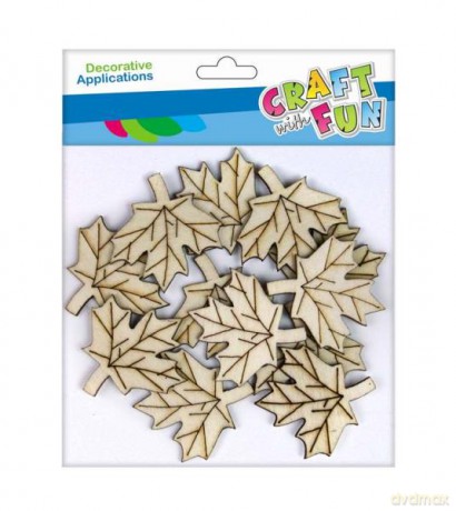 CF Ozdoba drewniana Liście samoprzylepne 4 cm 10 szt/op