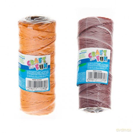 CF Sznurek dekoracyjny naturalny brązowy, pomarańczowy 60m/1mm