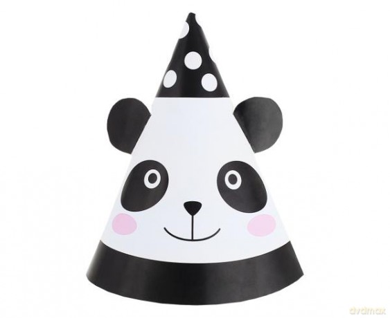Czapeczki papierowe PANDA 6 szt.