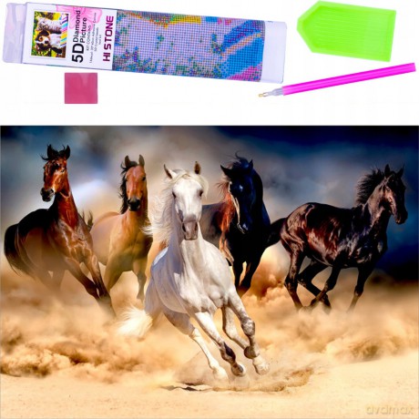 Diamentowa mozaika 5D Konie w galopie 1006299