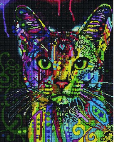 Diamentowa mozaika Spojrzenie kota 40x50 cm PD4050182 IPICASSO