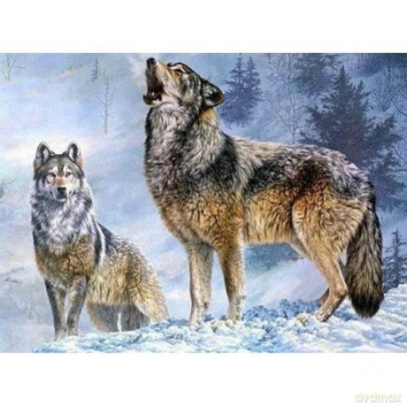 Diamentowa mozaika Wilki zimą 1005260