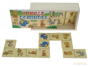 Domino obrazkowe drewniane Jungle 543478 [GRA]