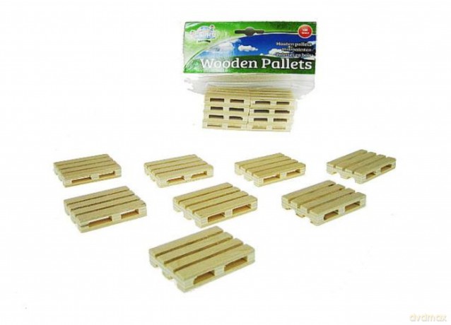 Drewniane palety 5x3,8x1 cm 8 sztuk 1:32 [FIGURKA]