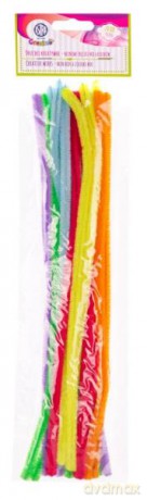 Druciki kreatywne fluorescencyjne 9x300mm, mix 6 kolorów, 20 sztuk