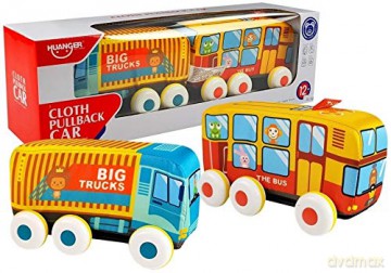 Duży miękki autobus z napędem Lean Toys