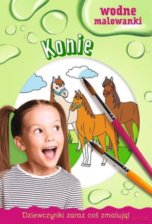 Dziewczynki zaraz coś zmalują. Malowanki wodne. Konie 09918