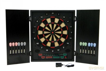 Elektroniczna tarcza do gry w rzutki GLASGOW dla max 8 graczy Wyświetlacz LED efekty świetlne i dźwiękowe BEST Sporting 862065