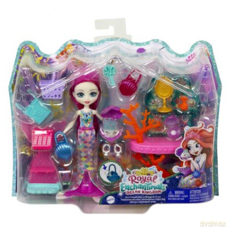 Enchantimals Lalka Zestaw Sklepik Podwodne Skarby lalka Milagra Mermaid HCF71 GJX35