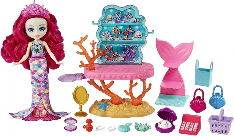 Enchantimals Lalka Zestaw Sklepik Podwodne Skarby lalka Milagra Mermaid HCF71 GJX35