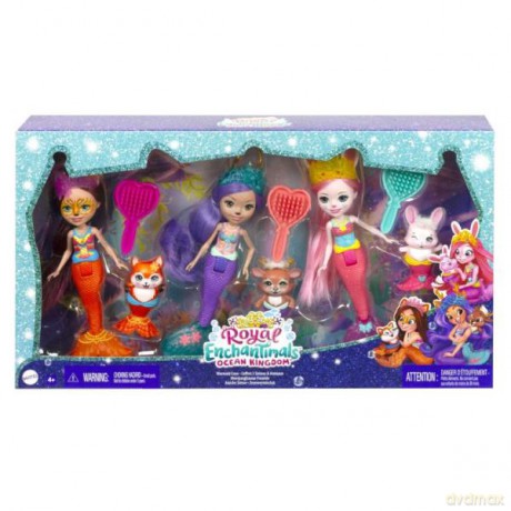 Enchantimals Lalki Królewskie syrenki 3-pak HCF87