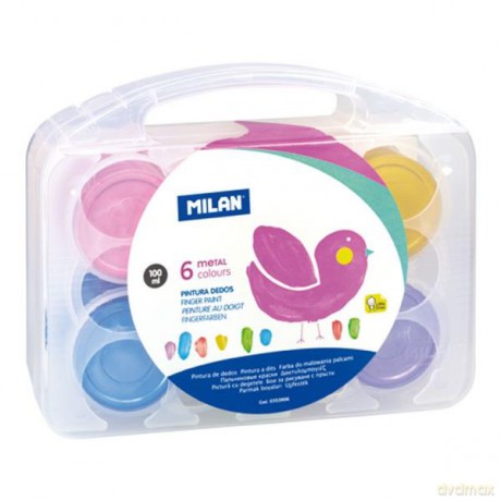 Farby metaliczne do malowania palcami 6 kolorów 100 ml 0353906