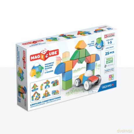 GEOMAG MagiCube 4 Shapes recycled Świat - klocki magnetyczne 25el. G204 [KLOCKI]