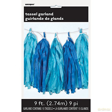Girlanda frędzelki - j. niebieskie 274 cm