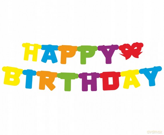 Girlanda paierowa Happy Birthday, kolorow 160 cm
