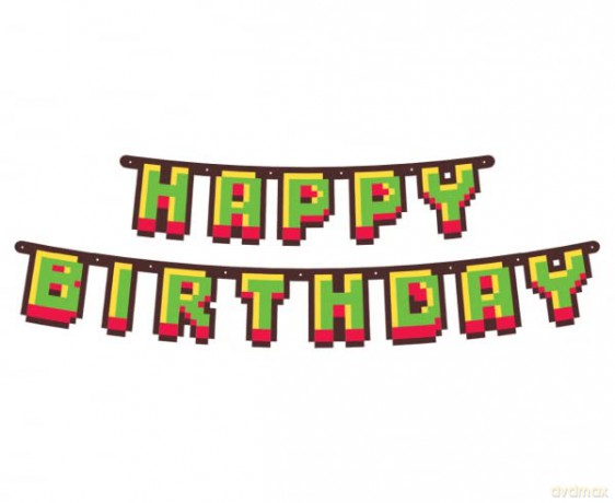 Girlanda papierowa Happy Birthday Game On 160 cm