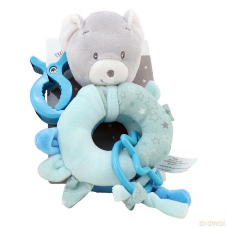 Grzechotka z dodatkami miś/króliczek miętowy/różowy 16 cm New Baby