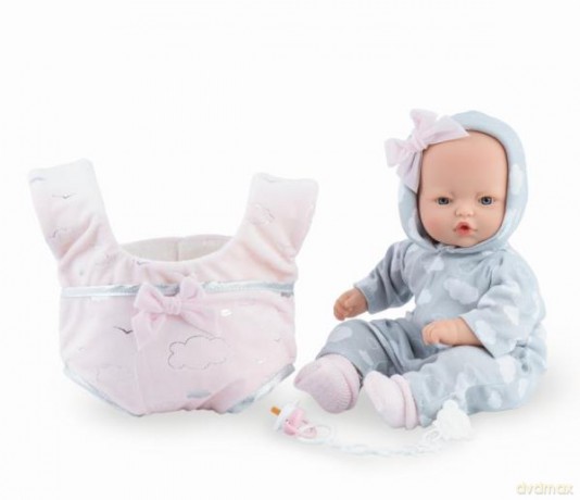 Hiszpańska Lalka bobas 40 cm Pitus płacze w zestawie nosidełko i smoczek 583