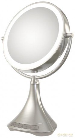 iHome iCVBT7 Przenośne dwustronne lusterko kosmetyczne 23 cm/ głośnik/ zestaw głośnomówiący, port USB, Bluetooth