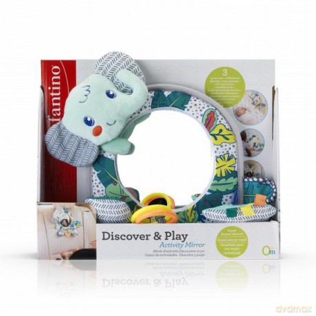 Infantino 315068 Miękka zawieszka Słonik z lusterkiem