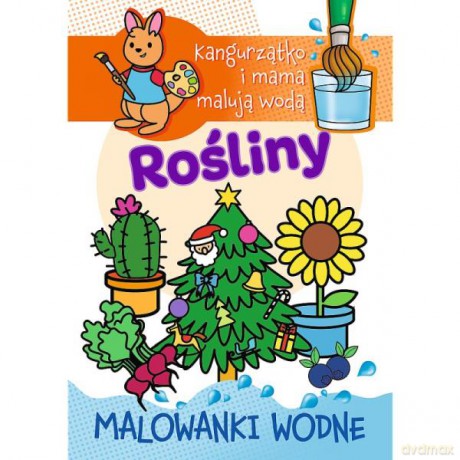 Kangurzątko i mama malują wodą. Malowanki wodne. Rośliny 09611