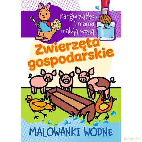Kangurzątko i mama malują wodą. Malowanki wodne. Zwierzęta gospodarskie 09581