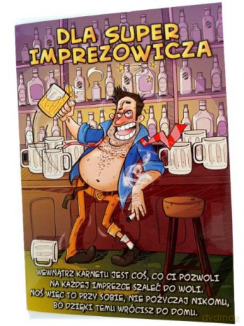 Karnet złoty "Dla super imprezowicza"