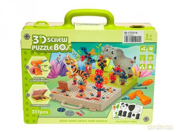 Klocki 3D Zwierzęta 331el w walizce 541733 [KLOCKI]