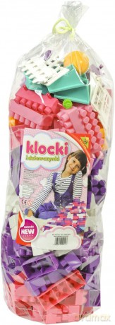 Klocki konstrukcyjne 200 el. różowe worek TUPIKO WK0113 [KLOCKI]