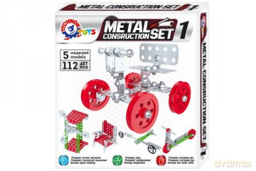 Klocki konstrukcyjne metalowe zestaw 1 Designer metal 112el 6399 TechnoK [KLOCKI]