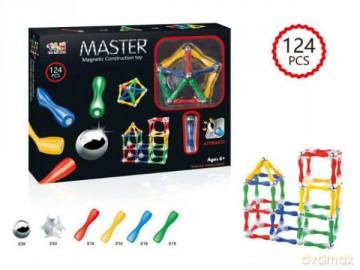 Klocki magnetyczne 124 elementy BKLO9850 [KLOCKI]