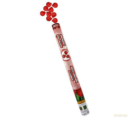 Konfetti pneumatyczne - Płatki róż, czerwone, tekstylne 60 cm