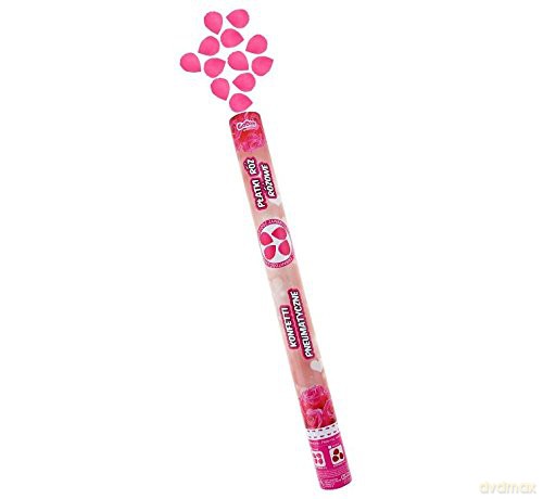 Konfetti pneumatyczne - Płatki róż, różowe, tekstylne 60 cm