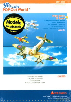 Samoloty 10 Modeli Modele Do Składania 3D (twarda) [KSIĄŻKA]