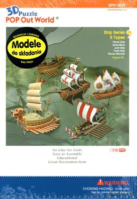 Statki I Żaglowce 5 Modeli Modele Do Składania 3D (twarda) [KSIĄŻKA]