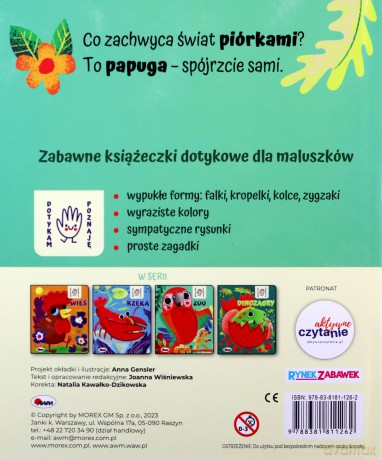 Książeczka dotykam, poznaję. ZOO Morex