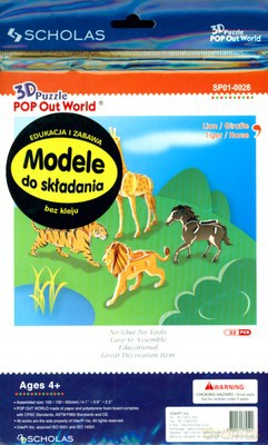 Lew Żyrafa Tygrys Koń Modele Do Składania 3D (twarda) [KSIĄŻKA]
