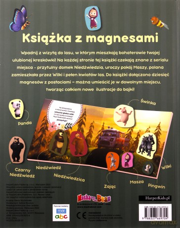 Książka z magnesami. Z wizytą w lesie. Masza i Niedźwiedź