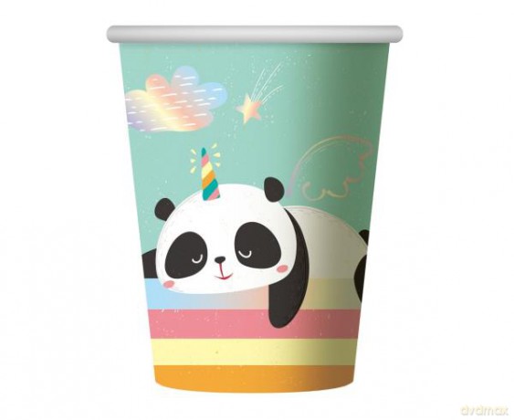 Kubeczki papierowe B&C Rozmarzona Panda 266ml