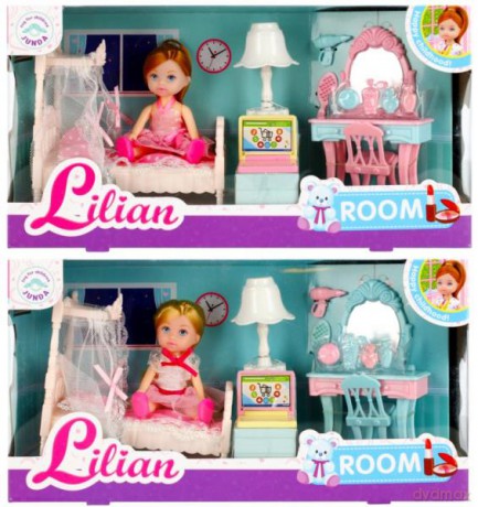 Lalka 12 cm z akcesoriami sypialnia 482427 mix