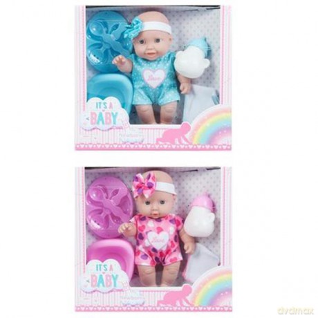 Lalka bobas 25 cm + akcesoria 28x26x9 cm mix