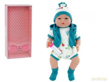 Lalka bobas 40 cm ze smoczkiem i butelką w pudełku 532830