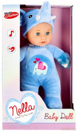 Lalka miękka bobas 30 cm na baterie Nella