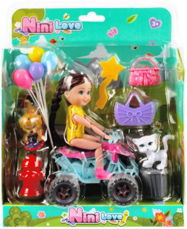 Lalka na baterie 15 cm+Quad+akcesoria