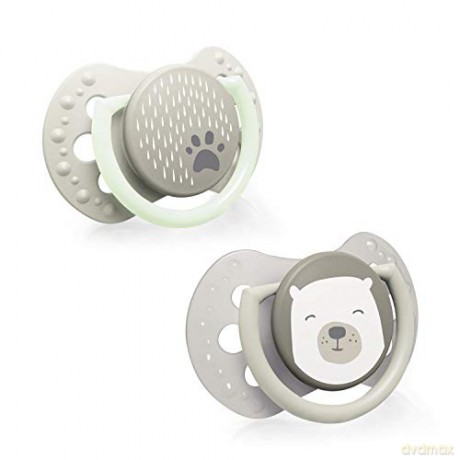 LOVI Smoczek silikonowy dynamiczny 0-2m 2 sztuki Byddy Bear
