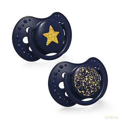 LOVI Smoczek silikonowy dynamiczny 6-18m 2 sztuki Stardust Blue