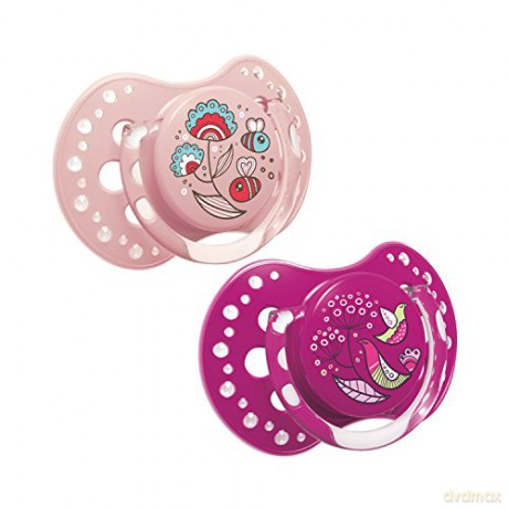LOVI Smoczek silikonowy dynamiczny 3-6m 2 sztuki Folky Girl
