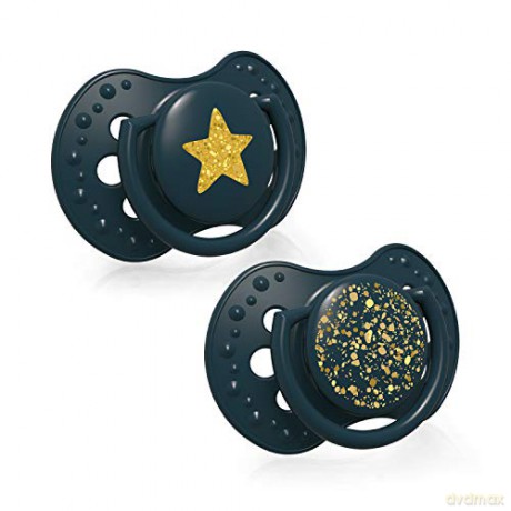 LOVI Smoczek silikonowy dynamiczny 6-18m 2 sztuki Stardust Green