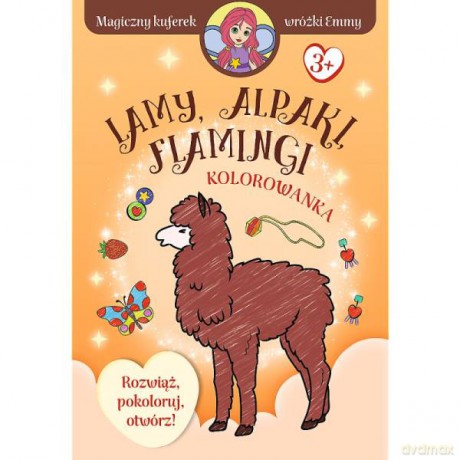 Magiczny kuferek wróżki Emmy. Rozwiąż, pokoloruj, otwórz! Lampy alpaki i flamingi KS66065