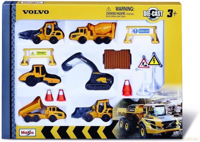 MAISTO 12376 Pojazdy budowlane Volvo 3" z akcesoriami